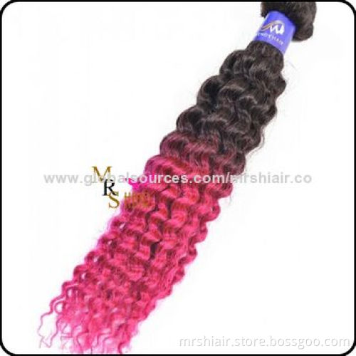 24-inch Omber Color Indian Curly Remy Hair Weaves